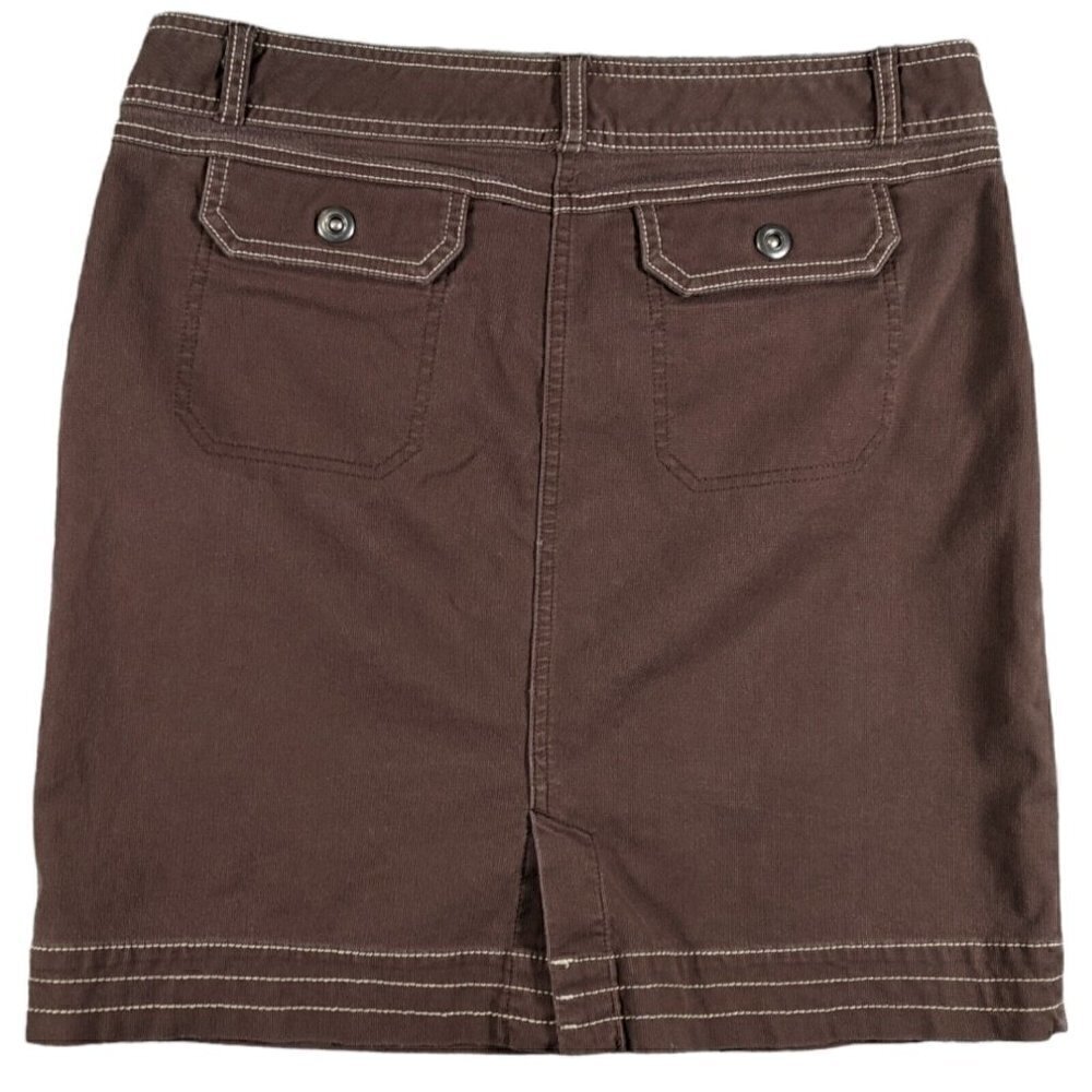 Cabela's Skirt Womens 12 Button Flap Cotton Stretch Brown Casual Outdoor - Picture 2 of 14